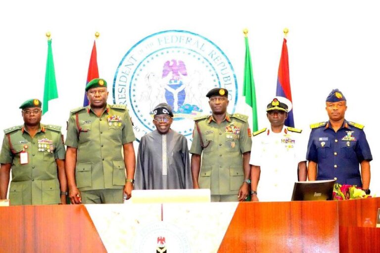 Tinubu Decorates New Service Chiefs, Urges Them To Deal With Security Threats