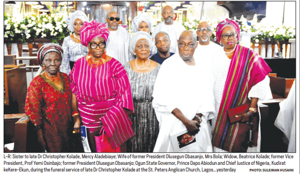Obasanjo, Osinbajo, Abiodun Bid Farewell As Kolade Laid To Rest